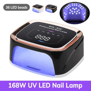 168W UV LED Nail Lamp with LCD Display & Automatic Sensor