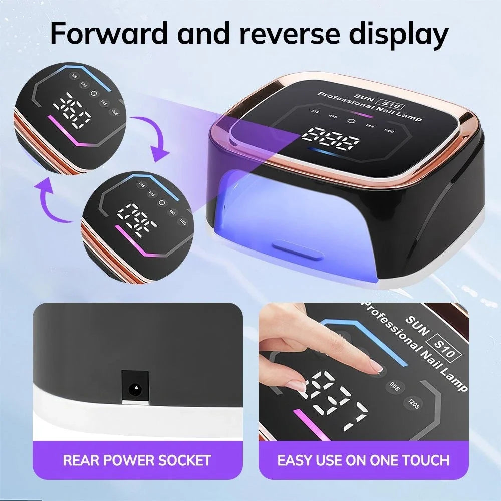 168W UV LED Nail Lamp with LCD Display & Automatic Sensor