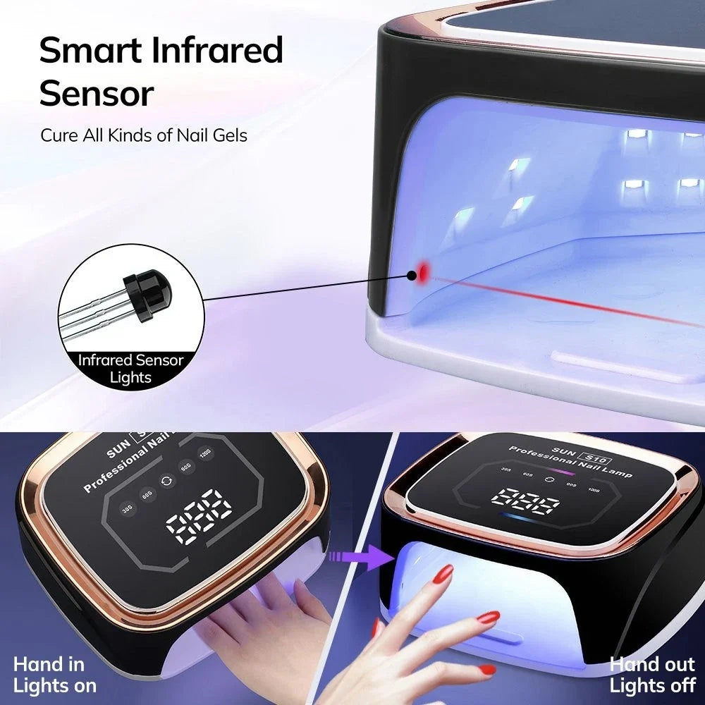 168W UV LED Nail Lamp with LCD Display & Automatic Sensor