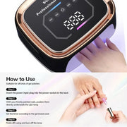 168W UV LED Nail Lamp with LCD Display & Automatic Sensor
