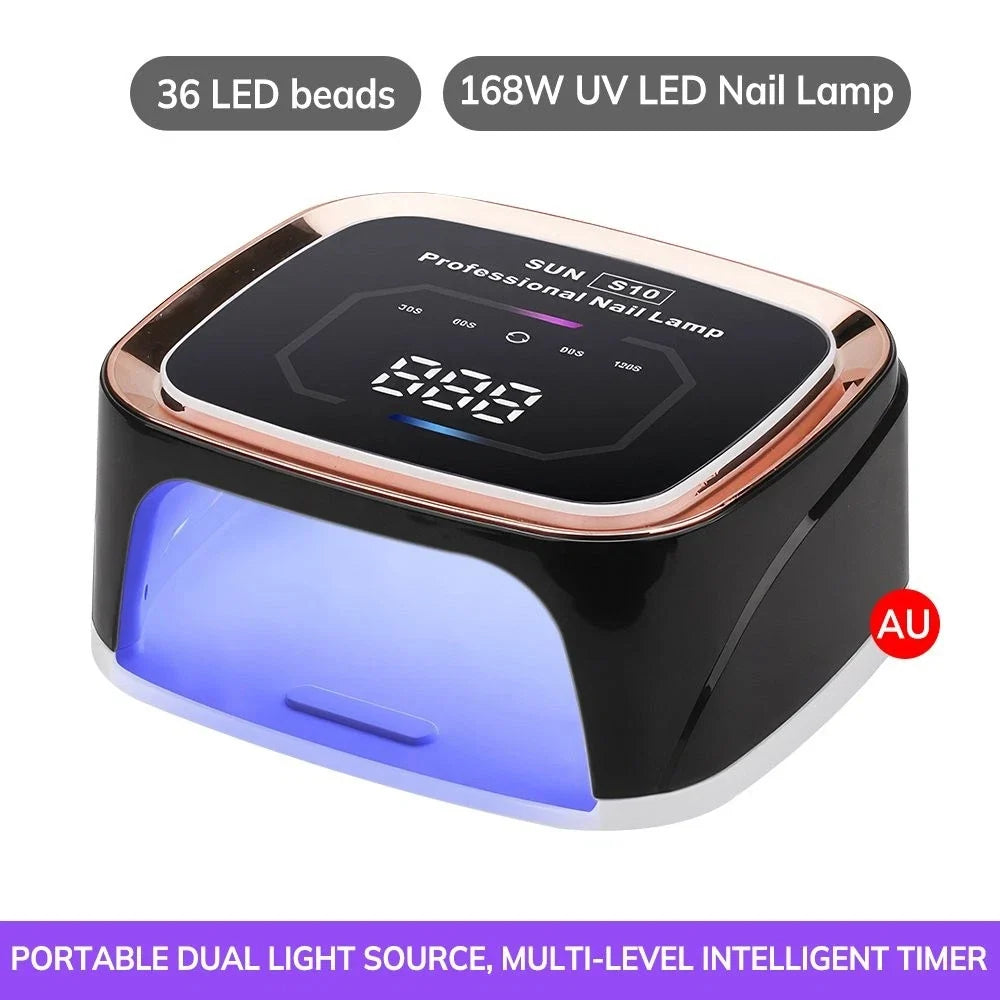 168W UV LED Nail Lamp with LCD Display & Automatic Sensor