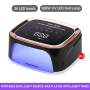168W UV LED Nail Lamp with LCD Display & Automatic Sensor