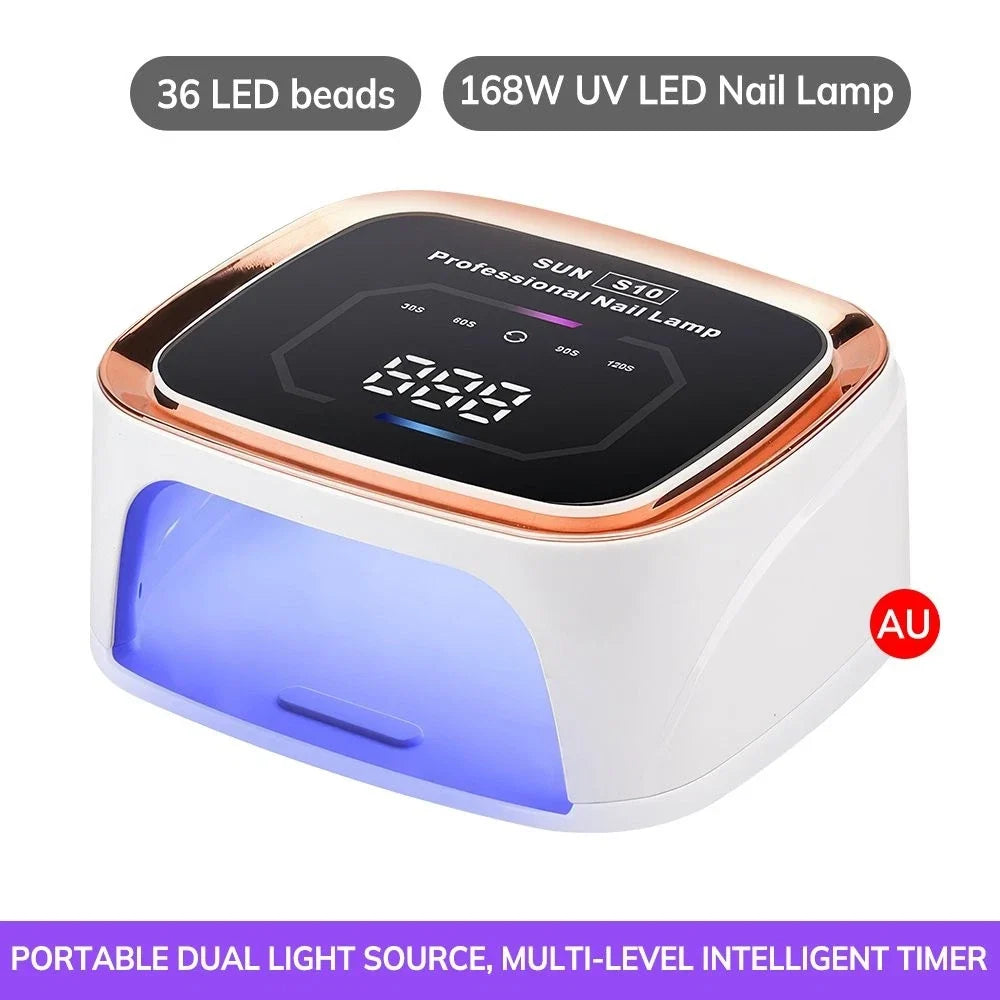 168W UV LED Nail Lamp with LCD Display & Automatic Sensor