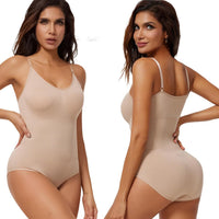 Women’s Seamless V-Neck Shaping Bodysuit with Adjustable Straps