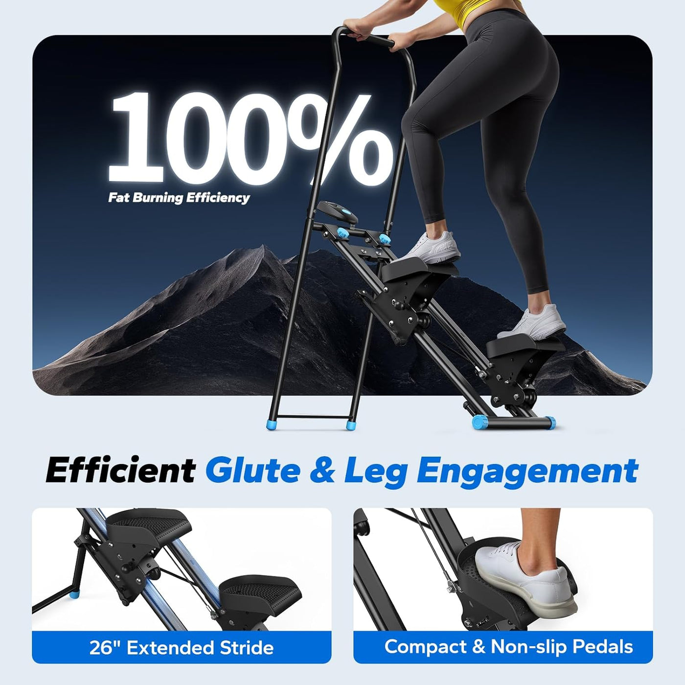 Foldable Vertical Climber Full-Body Cardio Exercise Machine