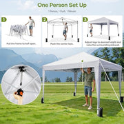 10 × 10 ft Pop-Up Canopy Tent with Four Removable Sidewalls