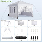 10 × 10 ft Pop-Up Canopy Tent with Four Removable Sidewalls