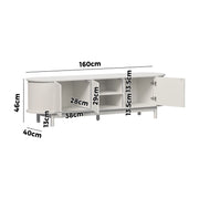 Modern 160cm TV Cabinet Entertainment Unit with 3 Doors – White