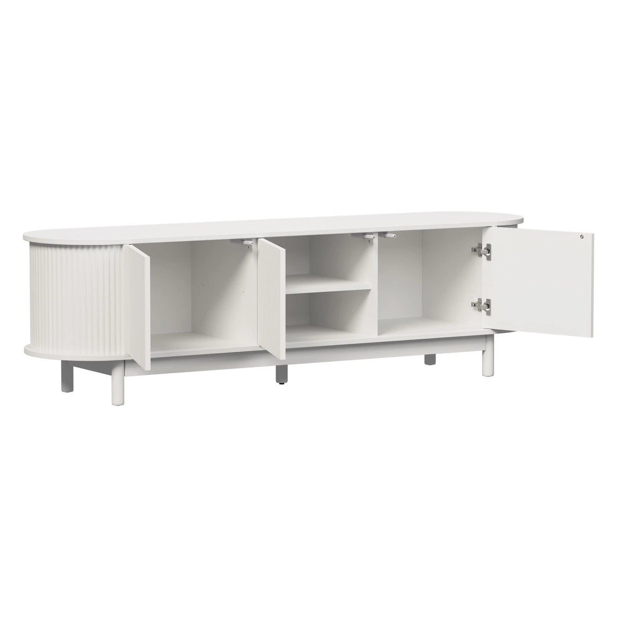 Modern 160cm TV Cabinet Entertainment Unit with 3 Doors – White
