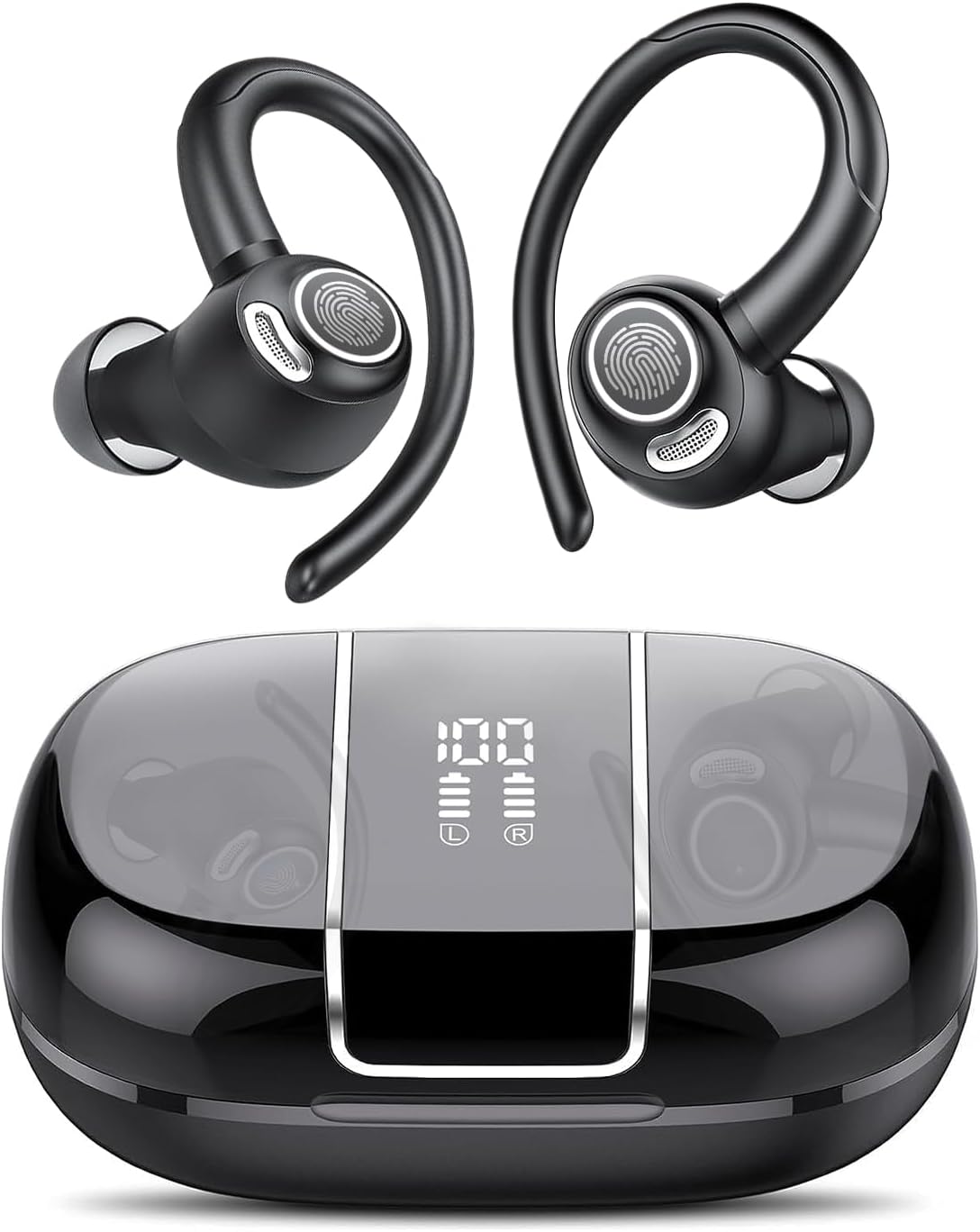 Bluetooth 5.3 Wireless Sport Earbuds with LED Charging Case