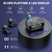 Bluetooth 5.3 Wireless Sport Earbuds with LED Charging Case