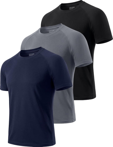 Men’s Quick-Dry Workout T-Shirts – 3 or 5 Pack