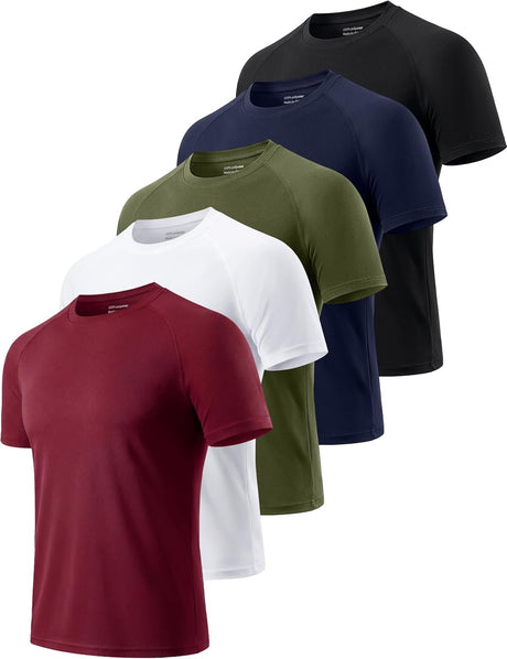 Men’s Quick-Dry Workout T-Shirts – 3 or 5 Pack