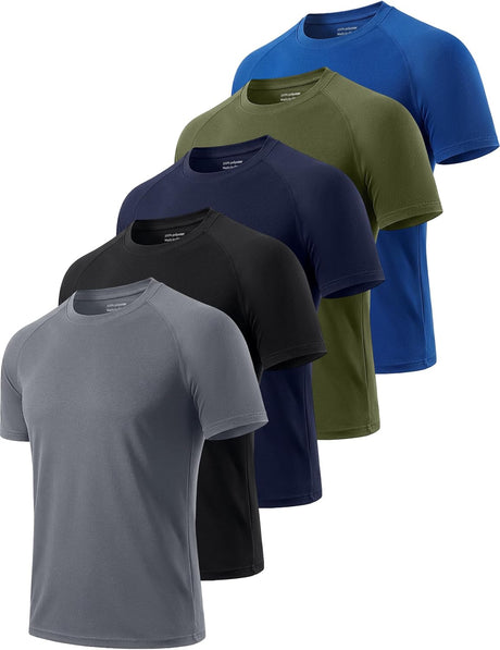 Men’s Quick-Dry Workout T-Shirts – 3 or 5 Pack