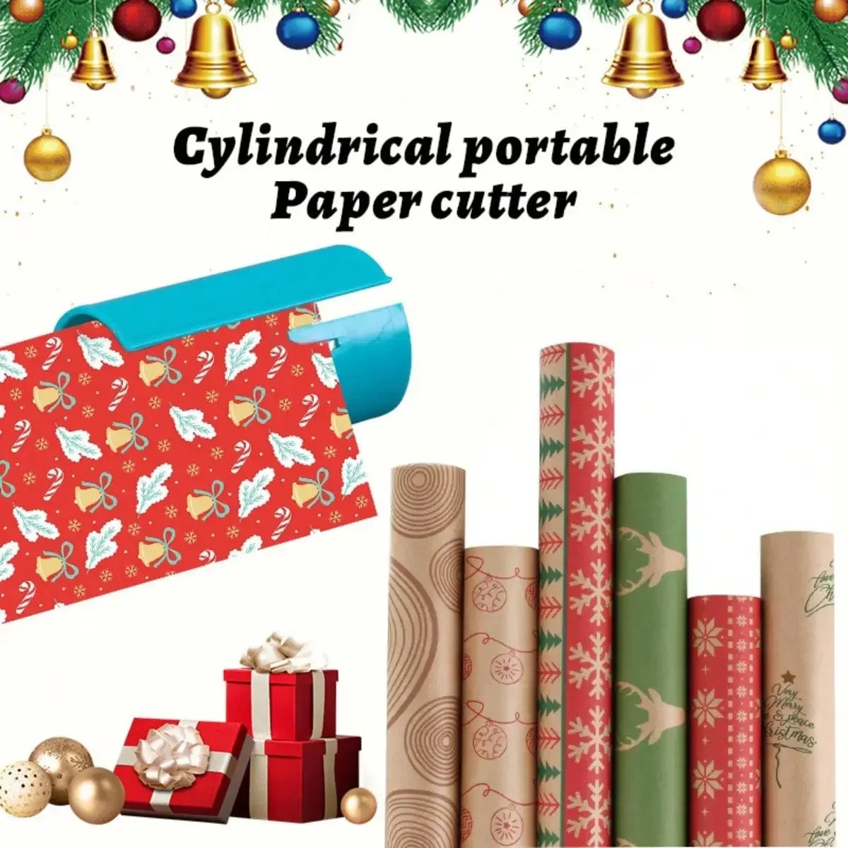 Portable Wrapping Paper Cutter – Safe Sliding Gift Wrap Paper Trimmer