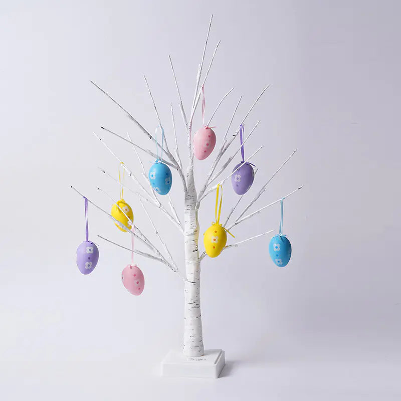 Warm-White LED Easter Tree – 8 Hanging Egg Decorations