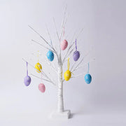 Warm-White LED Easter Tree – 8 Hanging Egg Decorations