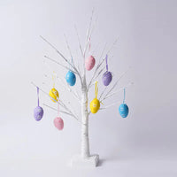 Warm-White LED Easter Tree – 8 Hanging Egg Decorations