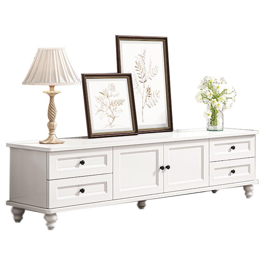 Modern White TV Stand Storage Cabinet