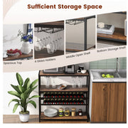 Freestanding Bar Cabinet with 2 Wine Racks
