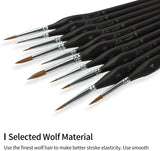 Artist Paint Brushes set-10 Pcs Best Professional Detail Paint Brush, Miniature Brushes Will Keep a Fine Point and Spring, for Watercolour, Oil, Acrylic, Nail Art & Models, Paint by Numbers