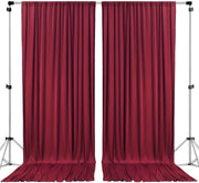 10 feet x 8 feet Polyester Backdrop Drapes Curtains Panels with Rod Pockets - Wedding Ceremony Party Home Window Decorations - Black (DRAPE-5X8-BLACK)