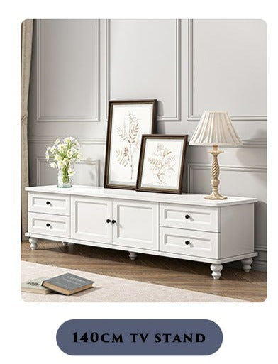 Modern White TV Stand Storage Cabinet