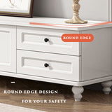 Modern White TV Stand Storage Cabinet