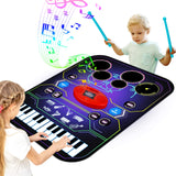 2-in-1 Music Playmat with Drum & Keyboard Piano Combo