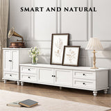 Modern White TV Stand Storage Cabinet