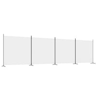 White 4-Panel Fabric Room Divider – Approx. 348 × 180cm