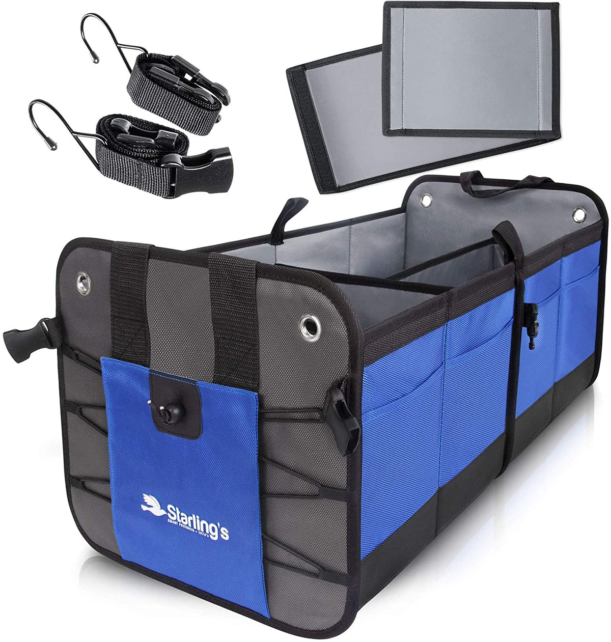 Car Trunk Organizer - Durable Storage SUV Cargo Organizer Adjustable, Blue