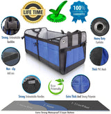 Car Trunk Organizer - Durable Storage SUV Cargo Organizer Adjustable, Blue