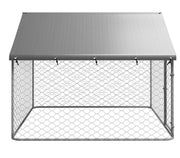 200 × 200 × 150 cm Galvanised Outdoor Dog Kennel with Roof