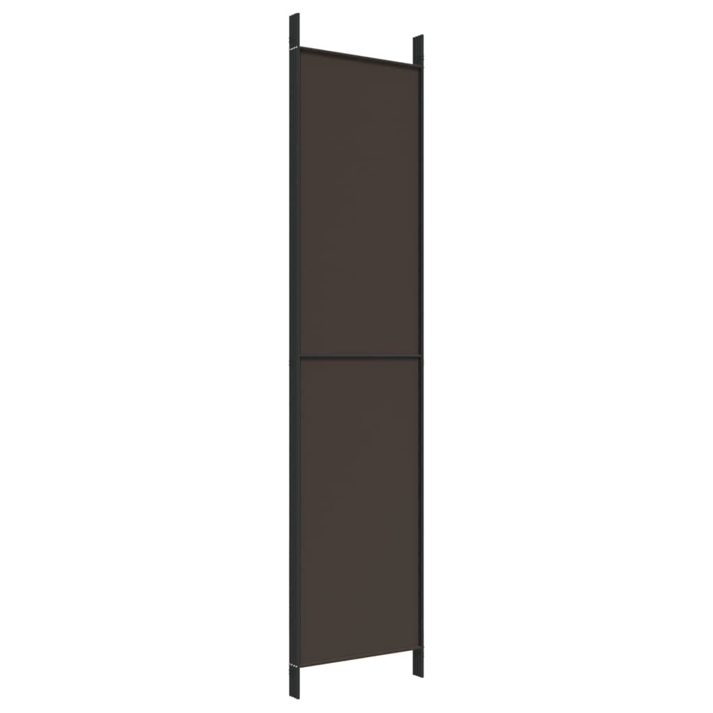 200 × 220 cm 4-Panel Brown Fabric Room Divider