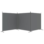 Anthracite 3-Panel Fabric Room Divider – 525 × 180cm