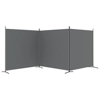 Anthracite 3-Panel Fabric Room Divider – 525 × 180cm