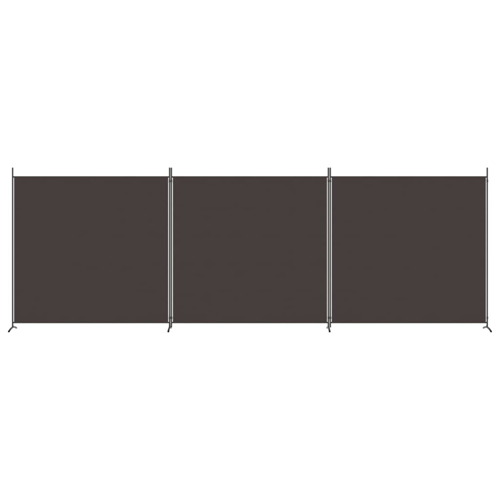 Brown 3-Panel Fabric Room Divider – 525 × 180cm