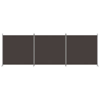 Brown 3-Panel Fabric Room Divider – 525 × 180cm