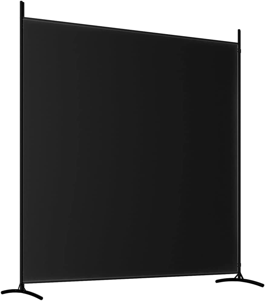 Black 2-Panel Fabric Room Divider – Approx. 348 × 180cm