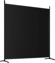 Black 2-Panel Fabric Room Divider – Approx. 348 × 180cm
