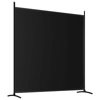 Black 2-Panel Fabric Room Divider – Approx. 348 × 180cm