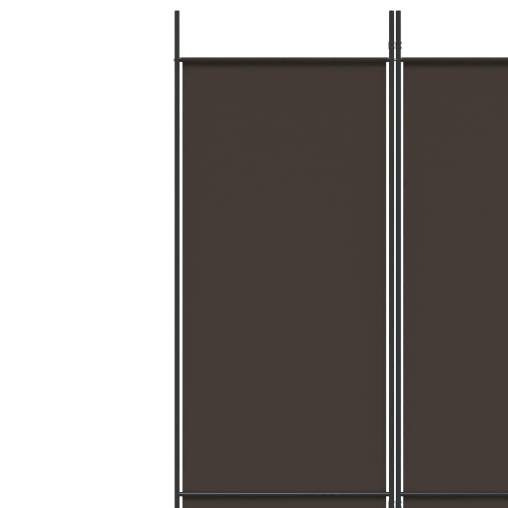 200 × 220 cm 4-Panel Brown Fabric Room Divider