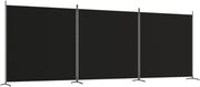 Black 3-Panel Fabric Room Divider – 525 × 180cm