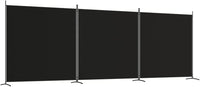 Black 3-Panel Fabric Room Divider – 525 × 180cm