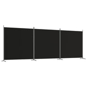 Black 3-Panel Fabric Room Divider – 525 × 180cm