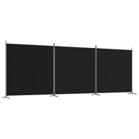 Black 3-Panel Fabric Room Divider – 525 × 180cm