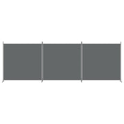 Anthracite 3-Panel Fabric Room Divider – 525 × 180cm