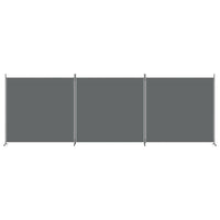 Anthracite 3-Panel Fabric Room Divider – 525 × 180cm