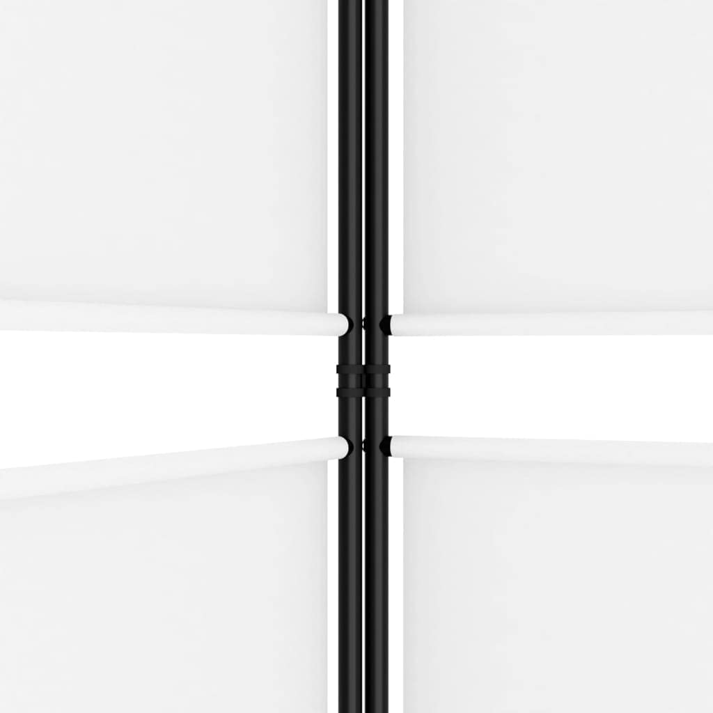 200 × 180 cm 4-Panel White Fabric Room Divider